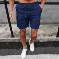 Drawstring Elastic Waist Breathable Solid Color Beach Shorts