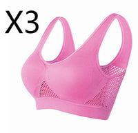 Breathable Bra Large Size No Steel Ring Hollowed Out Mesh