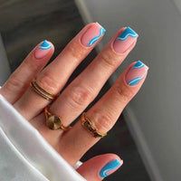 Nail Patch Wearing Black Bevel French