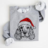 Christmas Puppy Print Polyester Round Neck Sweatshirt Unisex