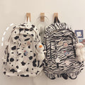 Harajuku Cow's Zebra Print Backpack Cute Canvas Campus Backpack