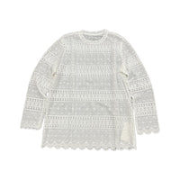 Lace Crochet Hollow-Out Knit Top Can Be Worn As An Inner Or Outer Layer Slimming And Sun-Protective Cover-Up
