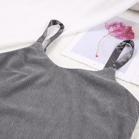 Pit Corduroy Camisole Nightgown Trousers Three-piece Knitted Autumn And Winter Pajamas Women's Warm Loungewear