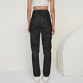 Ladies denim straight-leg pants