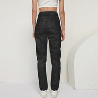 Ladies denim straight-leg pants