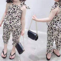 Suit Super Western Style Little Girl Treasure Leopard Print
