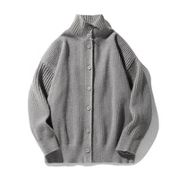 Japanese-style Retro Turtleneck Cardigan Sweater Men's Autumn And Winter Idle Style