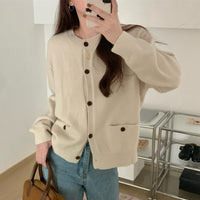 Long Sleeve Women's Knitted Cardigan Top