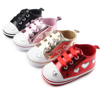 Bright leather love soft bottom toddler shoes