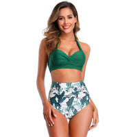 high waist printed swimsuit plus size