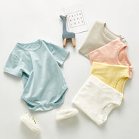Monochrome cotton short sleeve romper