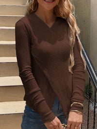 Irregular Cross Knitted Sweater Bottoming Shirt