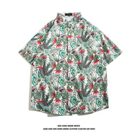 Hawaiian Ice Silk Short Sleeve Shirt Men
