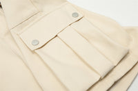 Multi-Pocket Workwear Straight Shorts Men's Loose