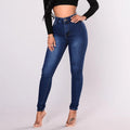 Stretch high-waist women's jeans pencil footwear