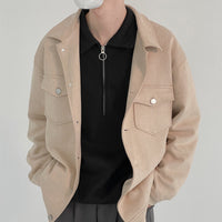 Men's Short Loose Suede Jacket