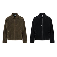 Retro Patchwork Black Jacket Unisex Designer-Style Niche Loose Coat