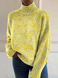 European And American Women's Printed Wear Turtleneck Sweater