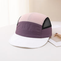 Multi-color Stitched Mesh Fabric, Lightweight And Breathable, Simple And Casual Style. This Baseball Cap With A Flat Brim Is Suitable For Sports, Travel And Daily Use.