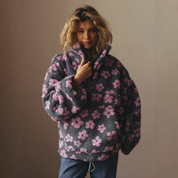 Fleece Flower Womens Hoodie
