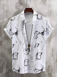 Men's Striped Short Sleeve Shirt Comfort And Casual