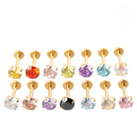 Titanium Alloy 18K Gold-Plated 5A Zircon Earrings
