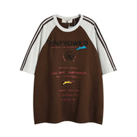 Fashion Loose Letter Short Sleeve T-shirt Men