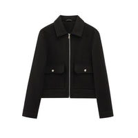 Women's Zipper Ornament Soft Jacket Coat