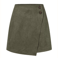 Women's Autumn And Winter Suede Irregular Skirt