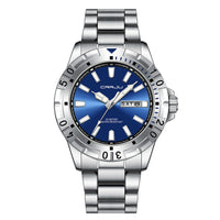 Mens Large-Dial Waterproof Dual-Date Business Watch