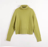 Women's Fashion High Collar Knitted Sweater Top