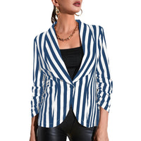 Cropped Pleated Sleeves Casual Small Suit Slim Fit Fashion