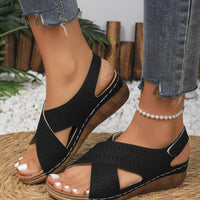 Plus Size Wedge Women's Back Strap Velcro Sandals