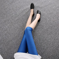 Fluorescent Seven-point Leggings Shiny Solid Color Gloss Pants