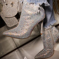 Fashion Runway Stiletto Heel Ankle Boots Hot Drilling