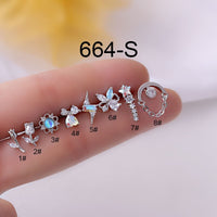 New 0.8MM Titanium Steel Thin Rod Fashion Stud Earrings