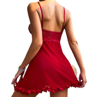 Mesh Lace See-through Slip Nightdress Underwear Suit