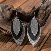 Fashionable Leather Multi-Layer Earrings In A Cartoon Style