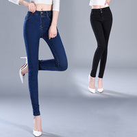Spring new high waist elastic slim pencil pants