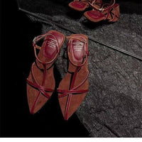 Gold Wedge Women's Summer Thin Strap Profiled Heel High Heels