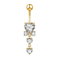 Personalized Zircon Butterfly Round Belly Button Ring
