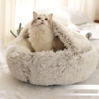 Soft Warm Velvet Cat Cave Nest Bed