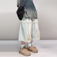 Hip Hop Wide Leg Retro Denim Shorts
