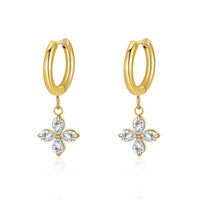 3A Zircon Stainless Steel Simple Bracelet Earrings Ins Niche Women's Ear Clip