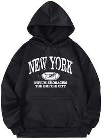 Women's Letter Pattern Hoodie Pullover Sweater