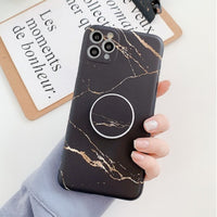 Compatible with Apple , Colorful Frosted Marble Mobile Phone Case