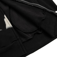 Depressed Abstract Printing Fleece Cardigan Sweater