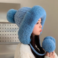 New Winter Knitted Woolen Hat With Cashmere To Keep Warm