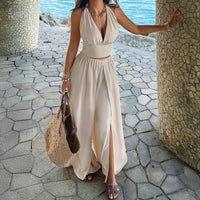 New Elegant Resort Top And Pants Settwo-piece Outfit