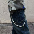 Retro Punk Metal Pearl Niche Waist Chain